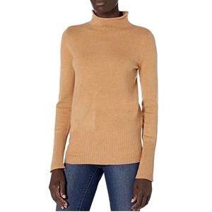 French Connection Light Sweater Mock-neck Toffee Large